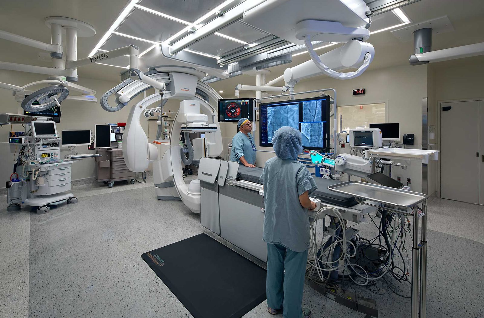 Interventional imaging suite with advanced medical equipment